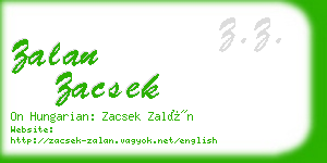 zalan zacsek business card